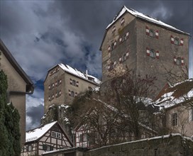Hiltpoltstein Castle in winter with snow