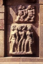 11th century sculptures on the exterior wall of the Siva temple in Gangaikonda Cholapuram