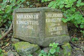 Old signpost made of Neckar valley sandstone
