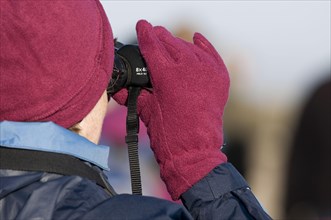 Birdwatchers with binoculars