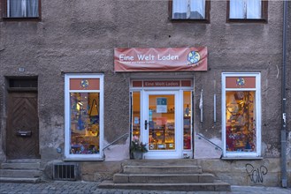 Eine Welt Laden in the Old Town in the evening