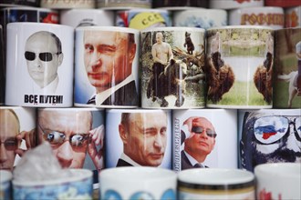 Vladimir Putin Mugs and Souvenirs in Moscow
