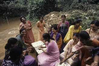 Kodava women making rice ball
