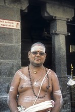 A priest in Kapaleeswarar temple at Mylapore in Chennai