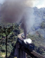 The blue mountain train to Ooty. This steam engines designed and build by the swiss locomotive works