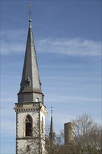 Church tower of St. Laurentius Church in Eppstein