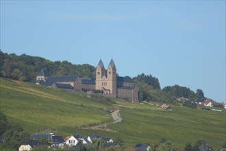 Neo-Romanesque UNESCO St. Hildegard Abbey in the vineyards of Eibingen
