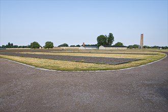 View of the grounds with stylised areas of the former prisoner barracks