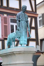Fountain with farmer's wife and goat in Kronberg