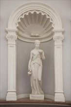 Elegant white figure in the foyer of the Kaiser-Wilhelms Bad in the spa garden