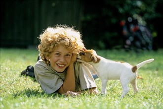 Boy with Jack Russell Terrier