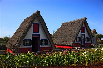 Traditional santana house in the village of Satana on Madeira Island