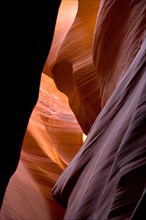 Sandstone color variations inside Upper Antelope Canyon