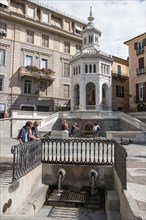 The hot sulphur spring of La Bollente in the centre of Acqui Terme