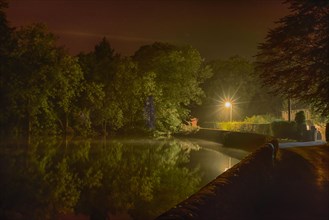 Mill pond at night