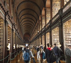 The 64-metre Long Room of the Old Library of Trinity College in Dublin