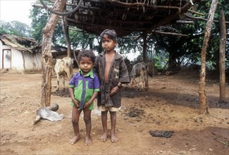 Irula tribal Children standing near Anaikatti