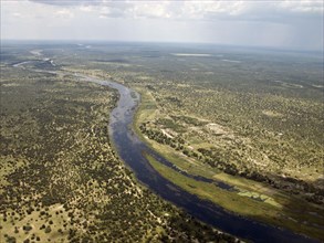 River channel brings floodwater into the okavango delta