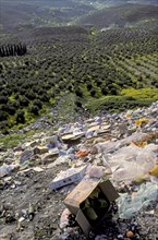 Rubbish dump on the slope