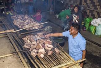 Meat cooking at the Hornbill Festival