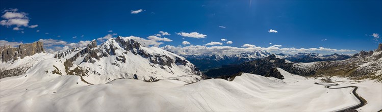 A 180 degree view from Pass Giau. Dolomites alps. Italy