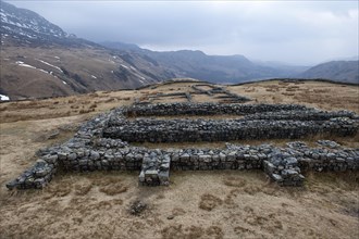 Remains of an isolated Roman fort in the Highlands