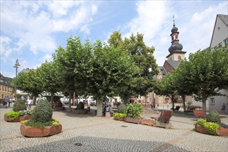 Market Square with St. James Church in Ruedesheim