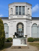 Statue of the Dying Gaul in front of the Orangery in Putbus on the island of Ruegen