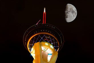 Stratosphere Tower with half moon