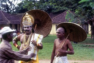 Mahabali and Vamana in Athachamayam celebration in Thripunithura during Onam near Ernakulam