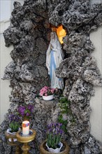 Lourdes Grotto with Madonna figure