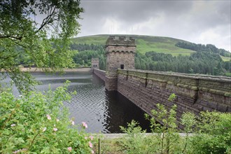View of dam on river