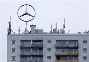 Mercedes star on a high-rise building