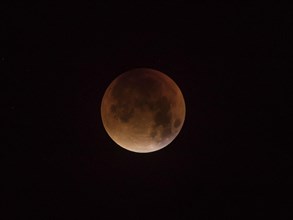 Blood moon during total lunar eclipse
