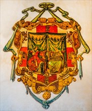Coat of arms of the Capilla Real burial chapel of the Catholic Monarchs Isabella I and Ferdinand II