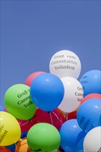 Colourful balloons with inscription
