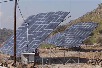 Solar energy panels in countryside