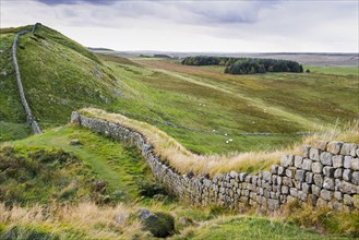 Remains of Roman fortifications on moorland