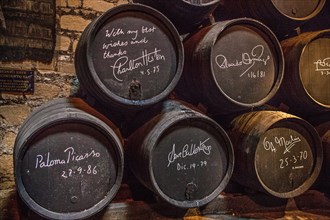 Sherry casks signed by Paloma Picasse