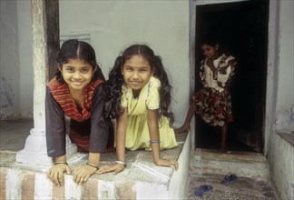 Girls at Sundarapandiapuram Agraharam near Courtallam