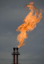 Gas flare from chimney