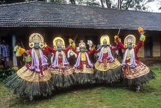 Arjuna Nirittam dancers in Atham festival in Tripunithura prior to Onam