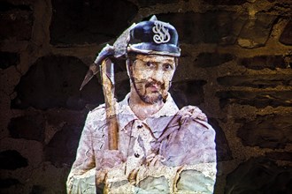 Projection of a historical fireman