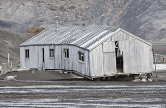 View of a derelict building of an abandoned whaling station