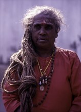 Woman sadhu in kalighat at Kolkata or Calcutta