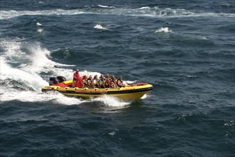 Speedboat with tourists