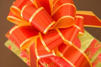 Gift boxeswith red and golden bow