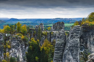 View from the rock Grosse Gans towards the Bastei