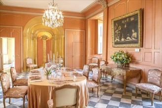 Dining room inside the Chateau de Villandry in the Loire Valley