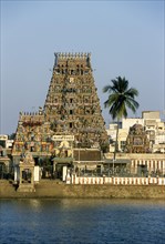 Kapaleeswarar temple with sacred tank at Mylapore in Chennai